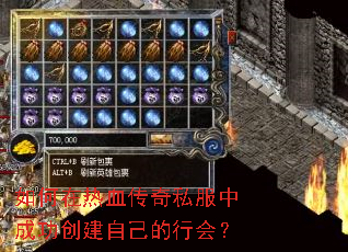 如何在热血传奇私服中成功创建自己的行会? 如何在热血传奇私服中成功创建自己的行会?