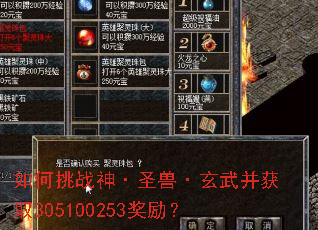 如何挑战神·圣兽·玄武并获取305100253奖励? 如何挑战神·圣兽·玄武并获取305100253奖励?