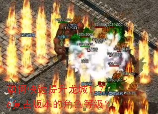 如何快速提升龙城1.76复古版本的角色等级? 如何快速提升龙城1.76复古版本的角色等级?