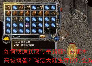 如何快速获取传奇新服1.85版本高级装备?玛法大陆生存技巧全解析 如何快速获取传奇新服1.85版本高级装备?玛法大陆生存技巧全解析