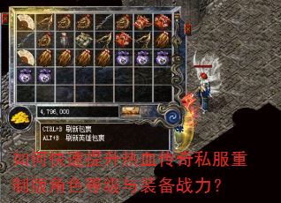 如何快速提升热血传奇私服重制版角色等级与装备战力? 如何快速提升热血传奇私服重制版角色等级与装备战力?