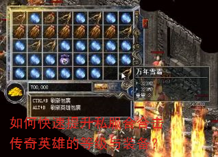 如何快速提升私服合合击传奇英雄的等级与装备? 如何快速提升私服合合击传奇英雄的等级与装备?