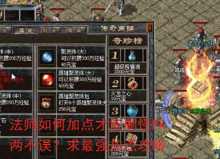 法师如何加点才能刷怪PK两不误?求最强加点攻略 法师如何加点才能刷怪PK两不误?求最强加点攻略