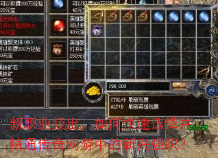 新职业频出,如何快速选择并精通传奇网游中的新兴强职? 新职业频出,如何快速选择并精通传奇网游中的新兴强职?
