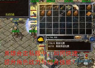 英雄合击私服中,如何快速提升角色战力与组合技能? 英雄合击私服中,如何快速提升角色战力与组合技能?